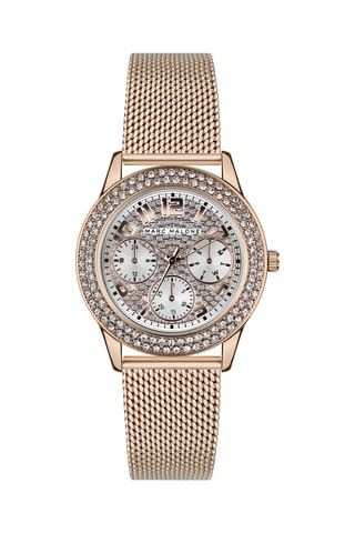 Montre à quartz en acier - Doré rose