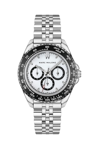 Montre à quartz en acier - Argenté et noir