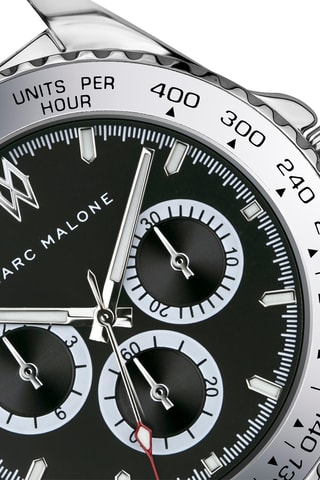 Montre à quartz en acier - Argenté et noir