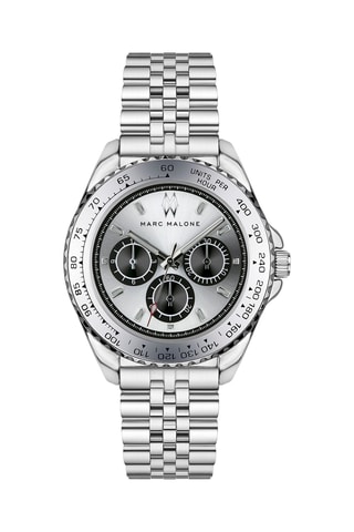 Montre à quartz en acier - Argenté et noir