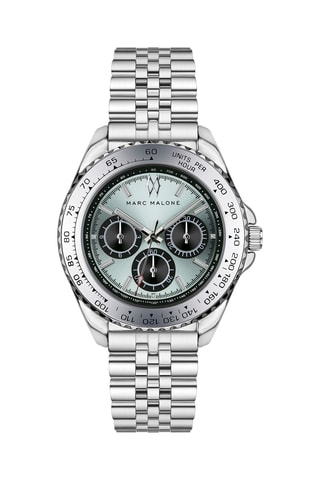 Montre à quartz en acier - Argenté et bleu