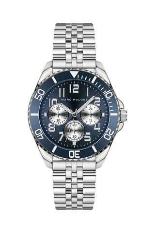 Montre à quartz en acier - Argenté et bleu