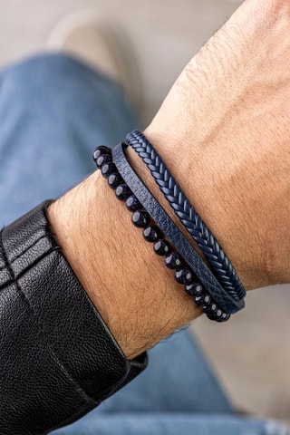 Bracelet - Noir et bleu marine - Marc Malone