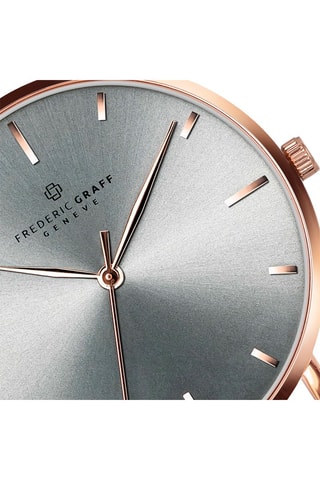 Montre à quartz en acier inoxydable plaqué ion or rose - Doré rose et gris - Frederic Graff