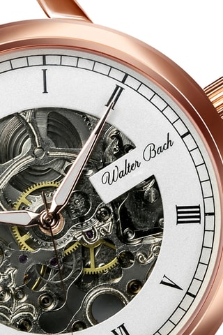 Montre automatique en cuir - Rose et doré rose - Walter Bach