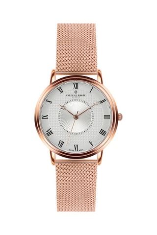 Montre à quartz en acier - Doré rose et argenté - Frederic Graff