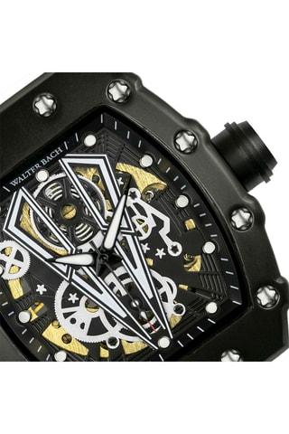 Montre automatique en silicone - Noir et argenté - Walter Bach