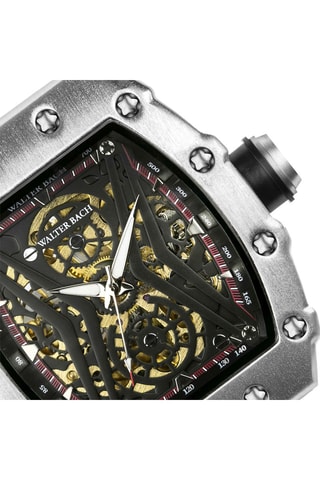 Montre automatique en silicone - Noir et argenté - Walter Bach