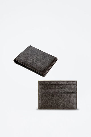 Porte-cartes en cuir - Marron foncé
