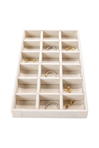 Plateau de rangement à bijoux en velours - 21 x 12,5 x 2,5 cm - Somm
