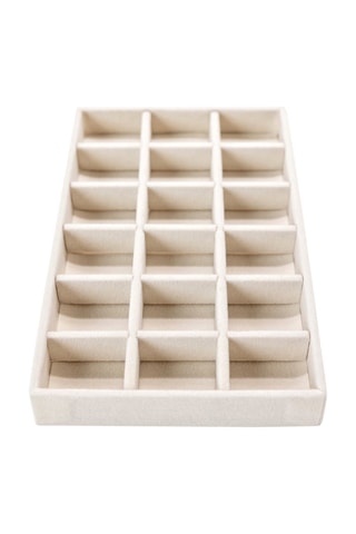 Plateau de rangement à bijoux en velours - 21 x 12,5 x 2,5 cm - Somm
