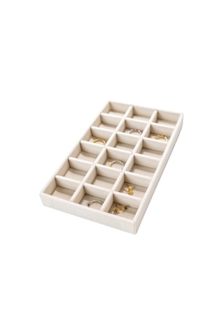 Plateau de rangement à bijoux en velours - 21 x 12,5 x 2,5 cm - Somm