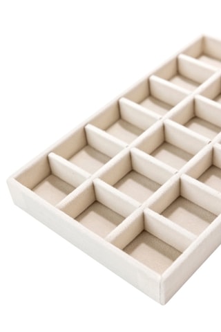 Plateau de rangement à bijoux en velours - 21 x 12,5 x 2,5 cm - Somm