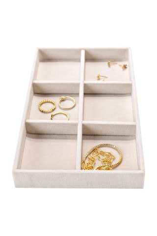 Plateau de rangement à bijoux en velours - 21 x 12,5 x 2,5 cm - Somm