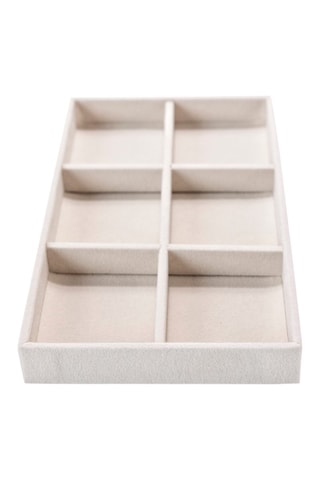 Plateau de rangement à bijoux en velours - 21 x 12,5 x 2,5 cm - Somm