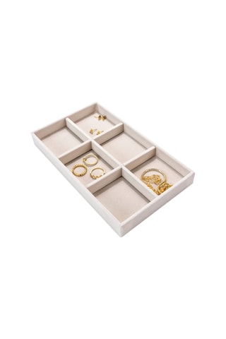 Plateau de rangement à bijoux en velours - 21 x 12,5 x 2,5 cm - Somm