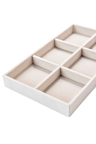 Plateau de rangement à bijoux en velours - 21 x 12,5 x 2,5 cm - Somm