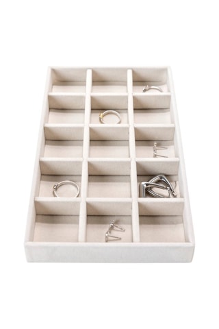 Plateau de rangement à bijoux en velours - 21 x 12,5 x 2,5 cm - Somm
