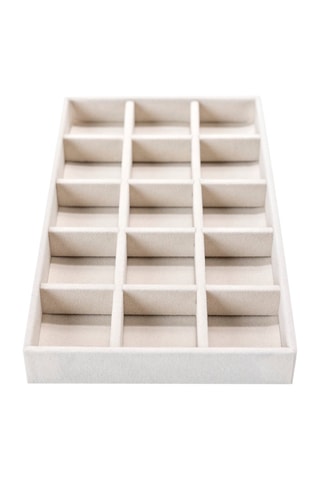 Plateau de rangement à bijoux en velours - 21 x 12,5 x 2,5 cm - Somm