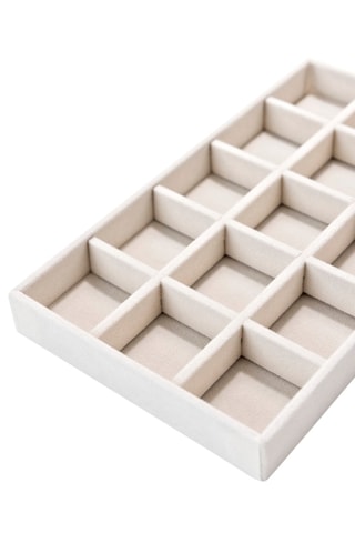 Plateau de rangement à bijoux en velours - 21 x 12,5 x 2,5 cm - Somm