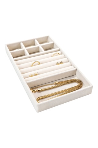 Boîte à bijoux en velours - Crème - Somm