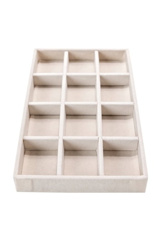 Plateau de rangement à bijoux en velours - 21 x 12,5 x 2,5 cm - Somm