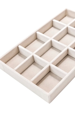 Plateau de rangement à bijoux en velours - 21 x 12,5 x 2,5 cm - Somm