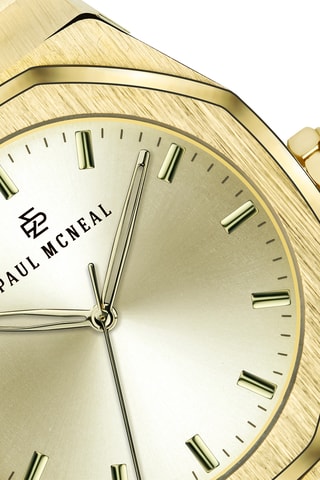 Montre à quartz en acier - Doré