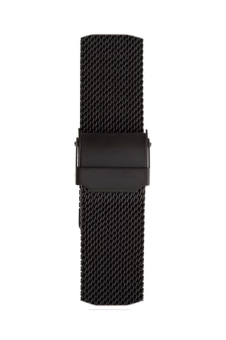 Montre à quartz en acier - Noir et argenté