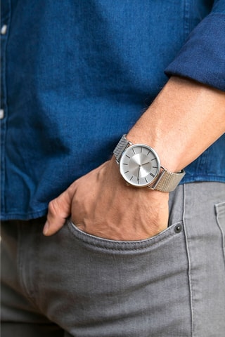 Montre à quartz en acier - Argenté