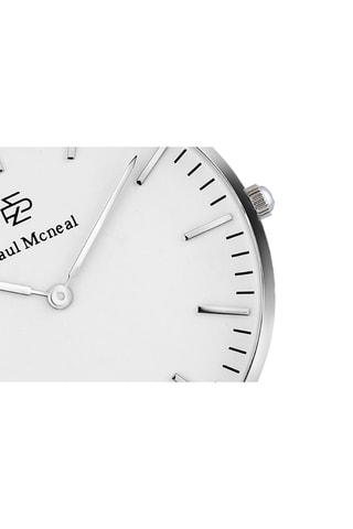 Montre à quartz en acier - Argenté et blanc - Paul McNeal