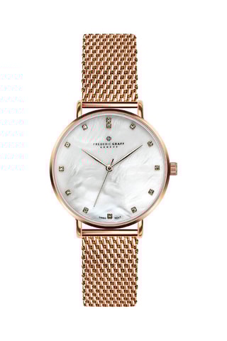 Montre à quartz en acier, nacre et cristal - Frederic Graff