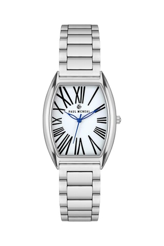 Montre à quartz en acier - Argenté et blanc