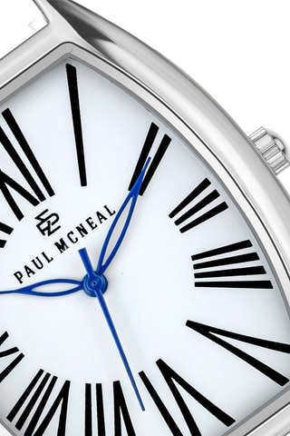Montre à quartz en acier - Argenté et blanc