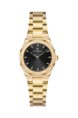 Montre à quartz en acier - Doré et noir