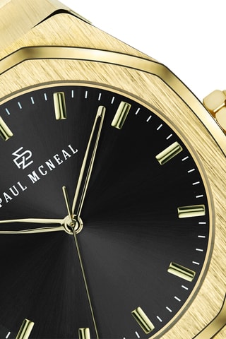 Montre à quartz en acier - Doré et noir
