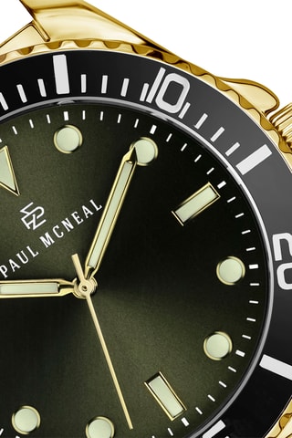 Montre à quartz en acier - Doré et noir