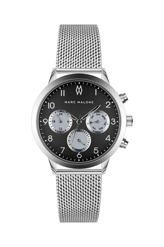 Montre à quartz en acier - Marron et argenté