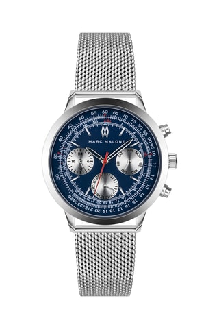 Montre à quartz en acier - Argenté et bleu marine