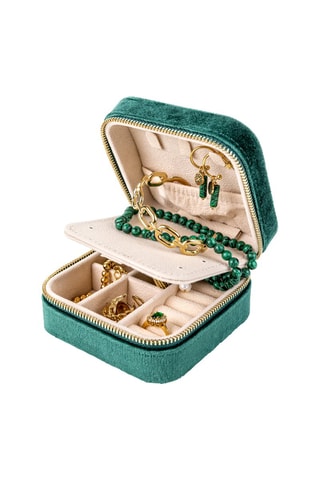 Boîte à bijoux en velours London - Vert