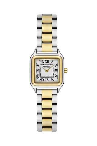 Montre à quartz en acier plaqué ion or jaune et argent - Walter Bach