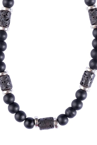 Collier - Verre de murano et pierres de lave - Marc Malone