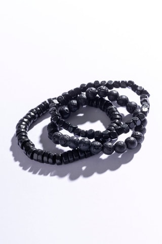 Bracelet - Pierres de lave et perles de bois - Marc Malone