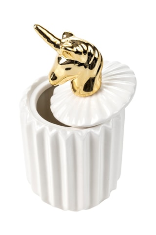 Boîte à bijoux en céramique Seville - Doré et blanc - Somm