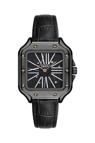 Montre à quartz en cuir - Noir