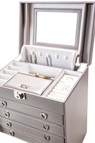 Boîte à bijoux en cuir - 26 x 18,5 x 32 cm - Somm