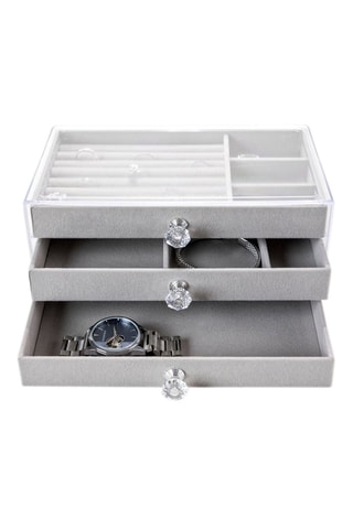 Boîte à bijoux en velours - Gris - Somm