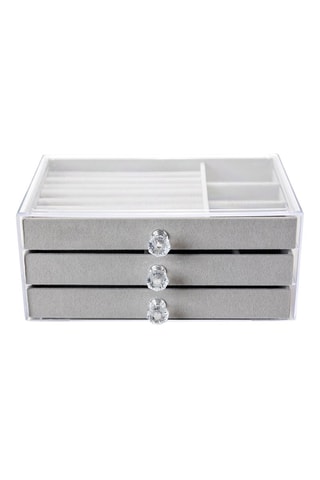 Boîte à bijoux en velours - Gris - Somm