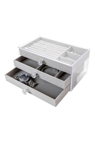 Boîte à bijoux en velours - Gris - Somm