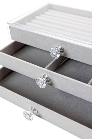 Boîte à bijoux en velours - Gris - Somm